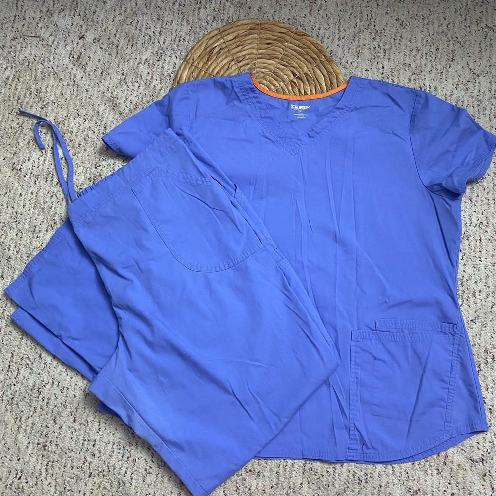 Blue Scrubs Set. Sz XL Excellent Condition